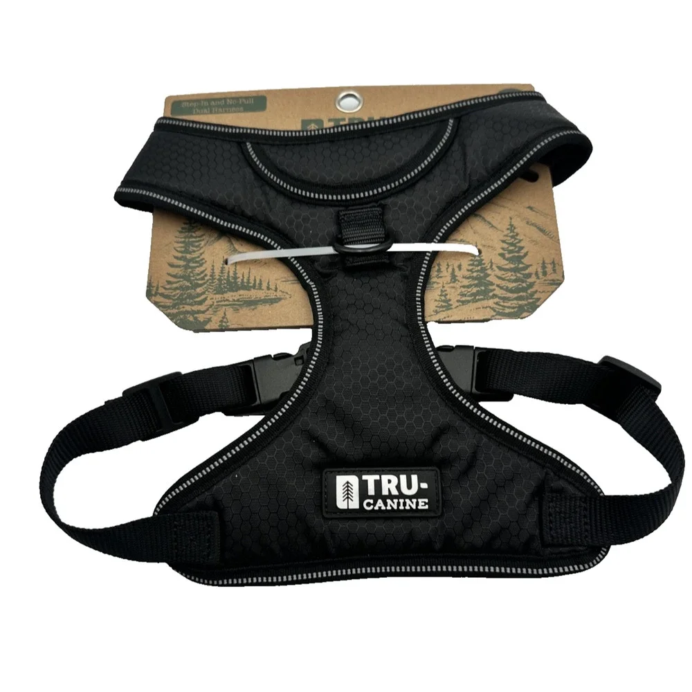Tru-Canine Designer Step-In No Pull Dual Harness Size: L Choose Black/ Navy Blue